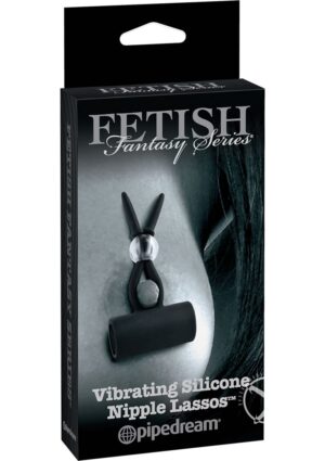 Vibrating Silicone Nipple Clamps Black Fetish Fantasy Series Limited Edition