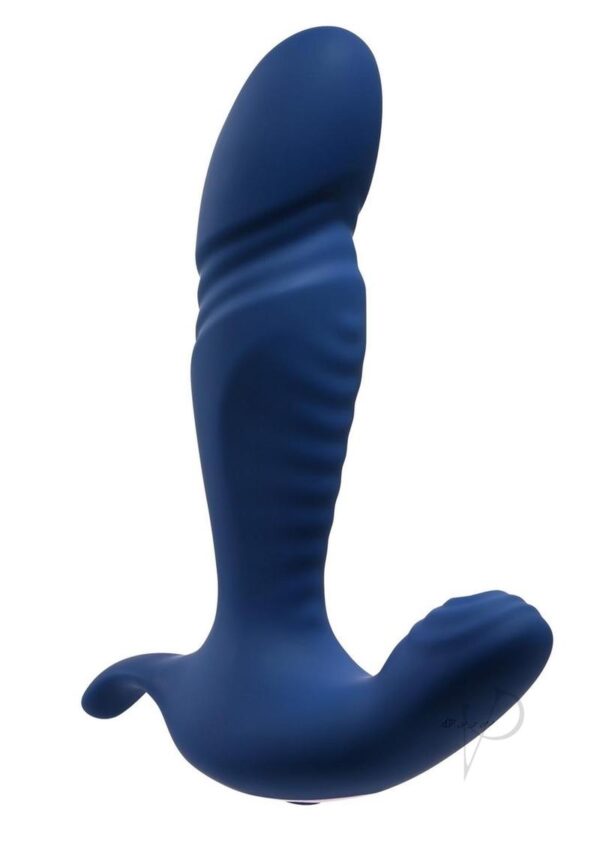 Silicone Thrusting Anal Vibrator - Blue