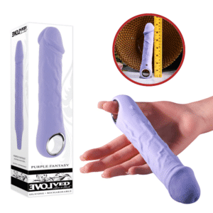 Purple Fantasy Vibrating G-Spot Dildo With Handle Rechargeable Vibrator