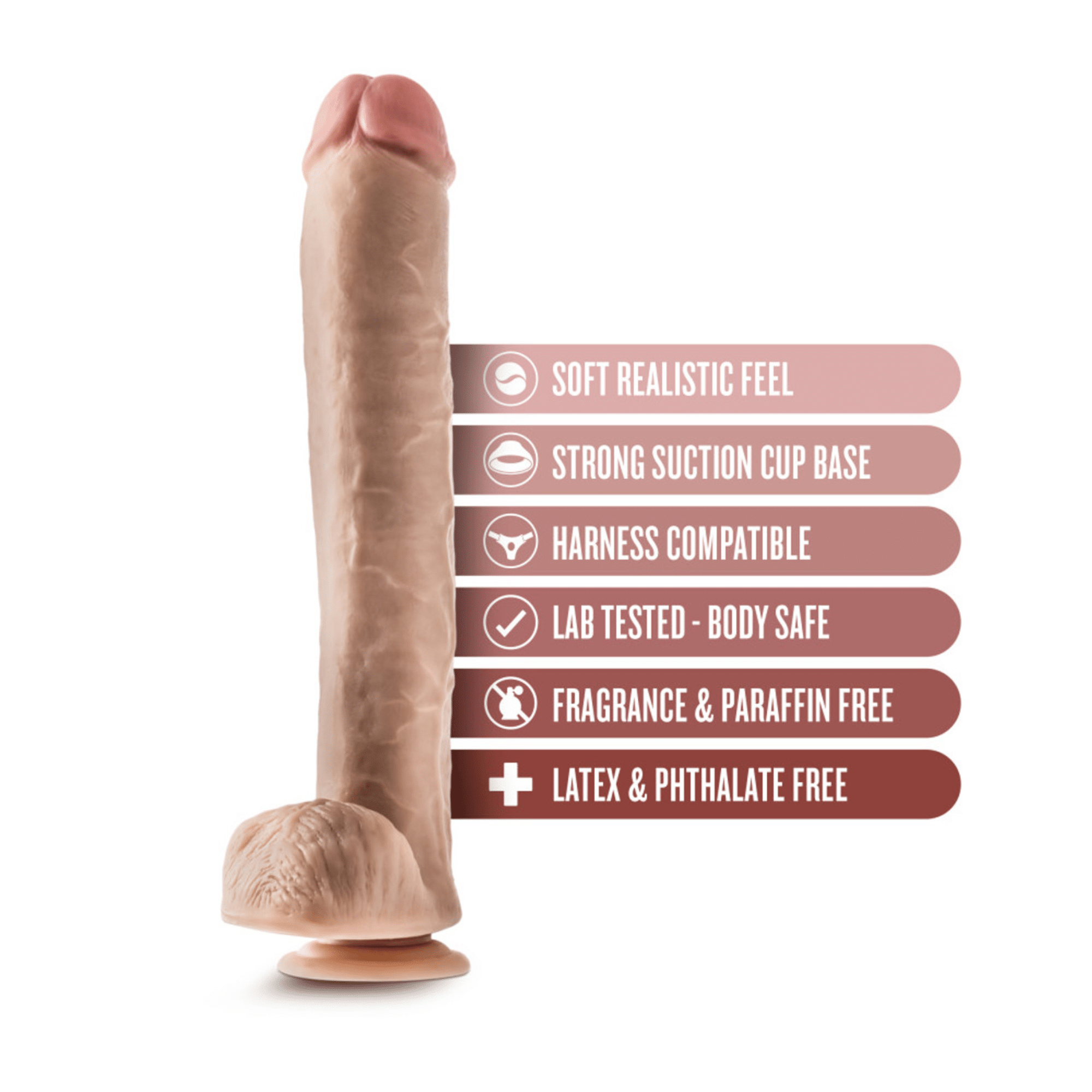 Dr. Skin Dr. Michael Strap On Compatible 14-inch Suction Cup Huge Dildo with Balls