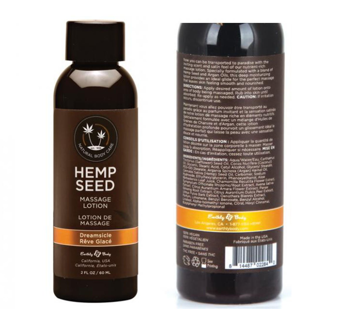 Hemp Seed Body Massage Lotion 100% Vegan Earthly Body
