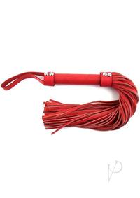 H Style Handle Leather Flogger Red 21.25 Inches Rouge Garments