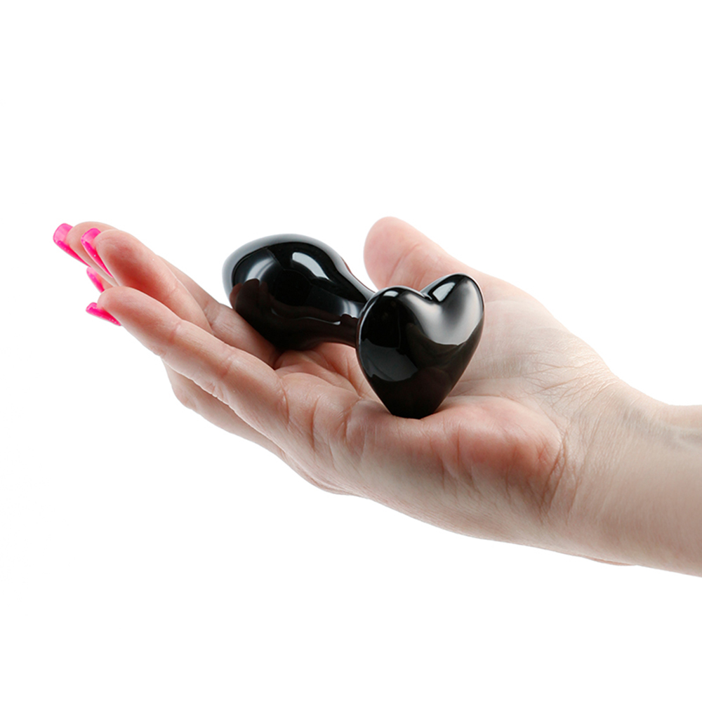 Crystal Heart Glass Butt Plug 