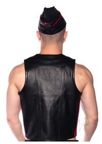 Prowler Red Leather Vest For Men Waistcoat Stripe