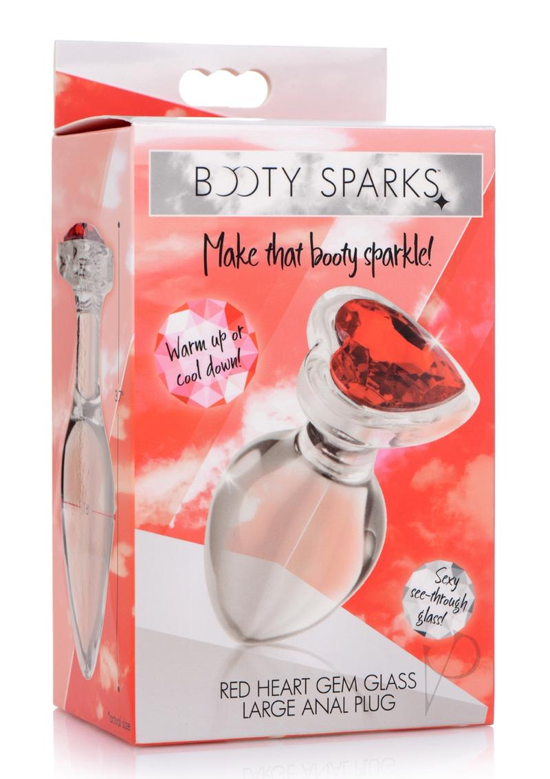 Booty Sparks Red Heart Gem Glass Plug