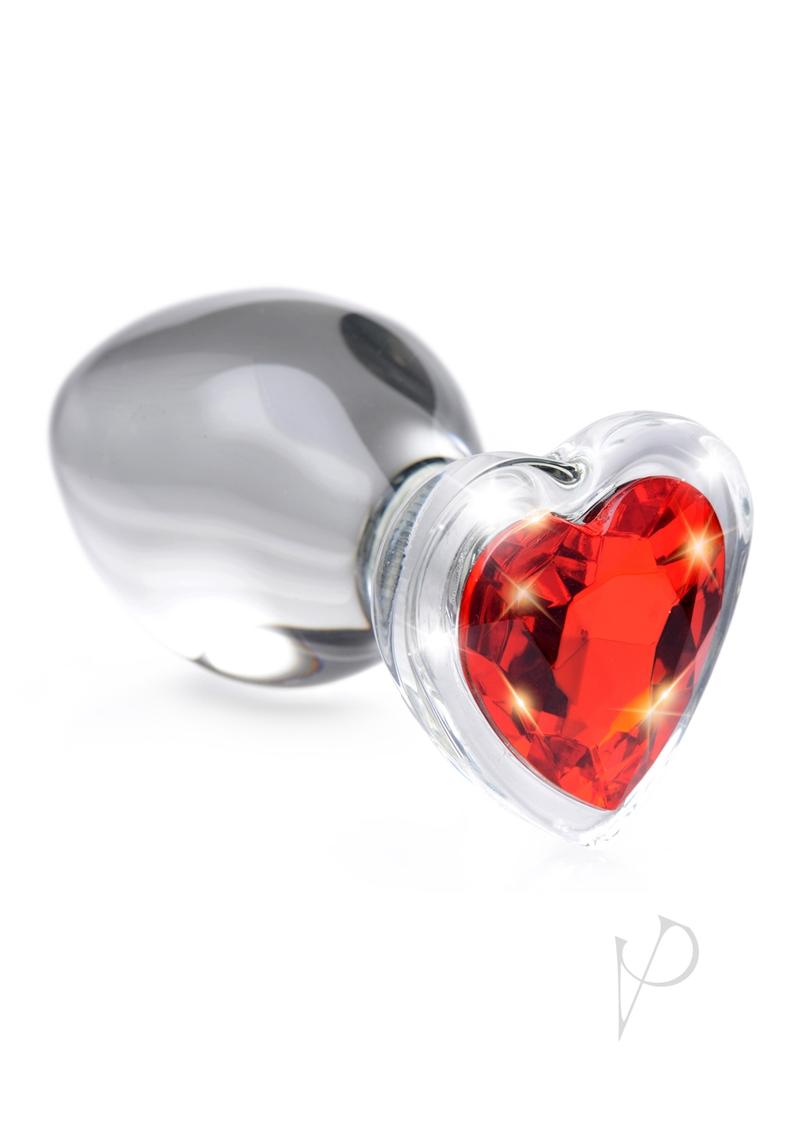 Booty Sparks Red Heart Gem Glass Plug