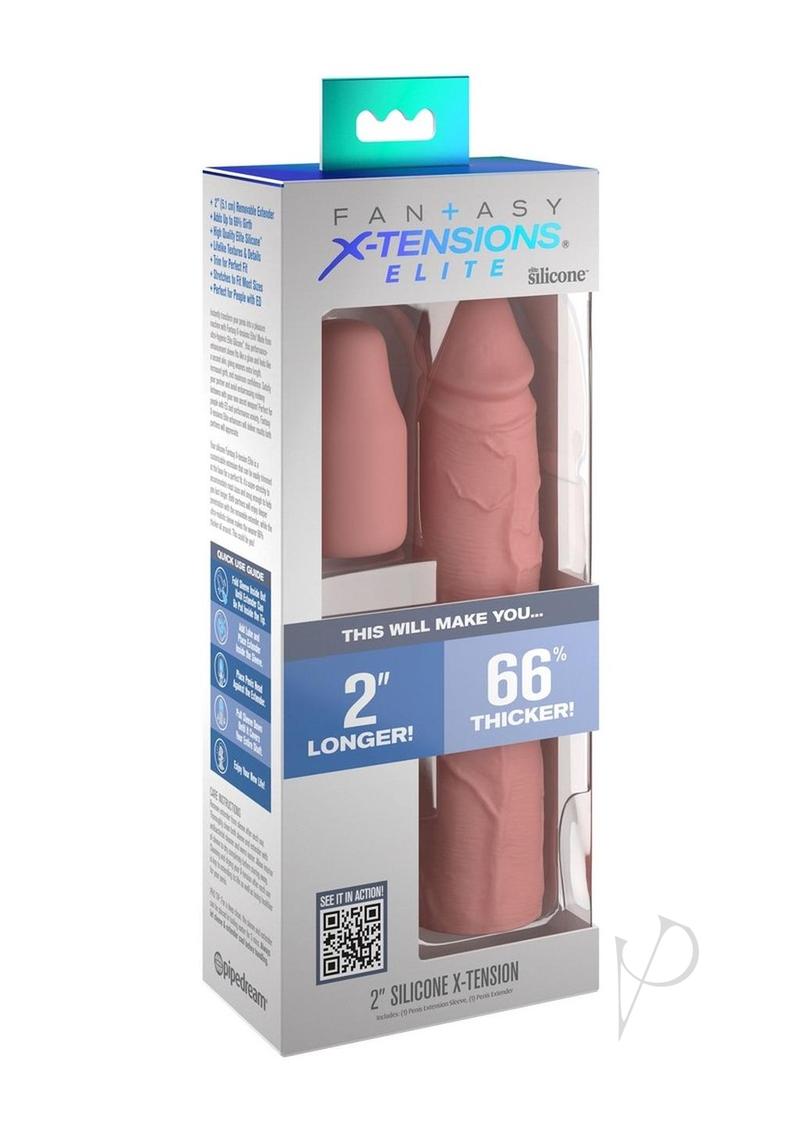 Fx Elite 8 Enhancement Lifelike Sleeve Male Removable Penis Extender With 2 Plug