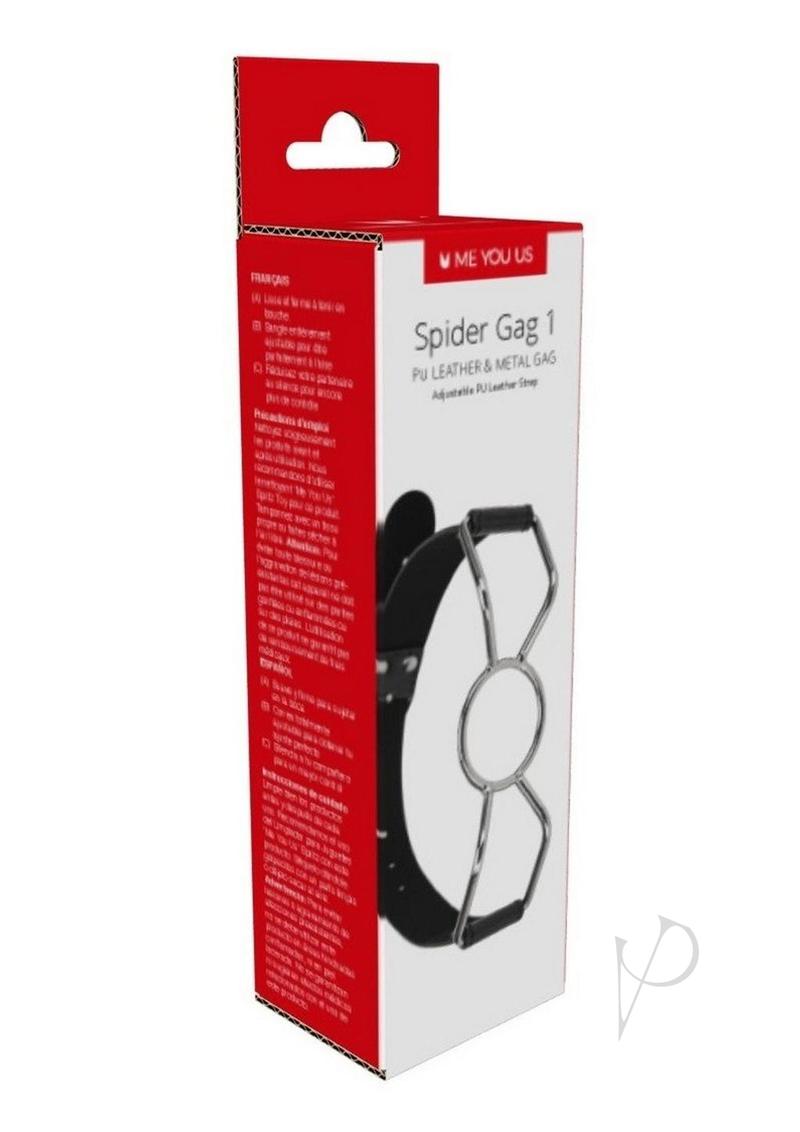 Me You Us Bondage Gear Adjustable Straps Leather Spider Open Mouth Gag