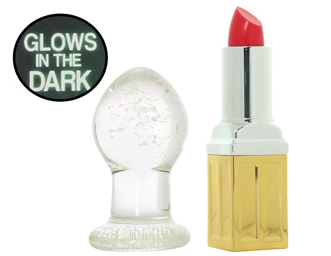 Firefly Glow In The Dark Glass Butt Plug Clear 