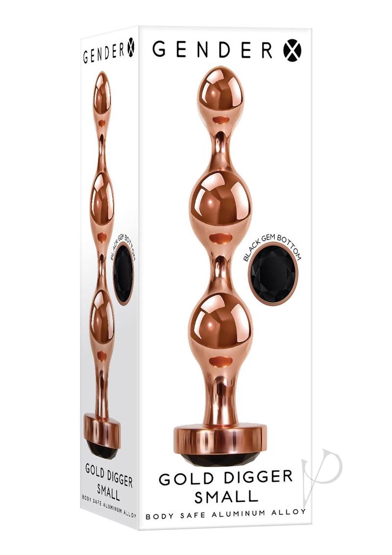 Gender X Gold Digger Black Jeweled Butt Plug