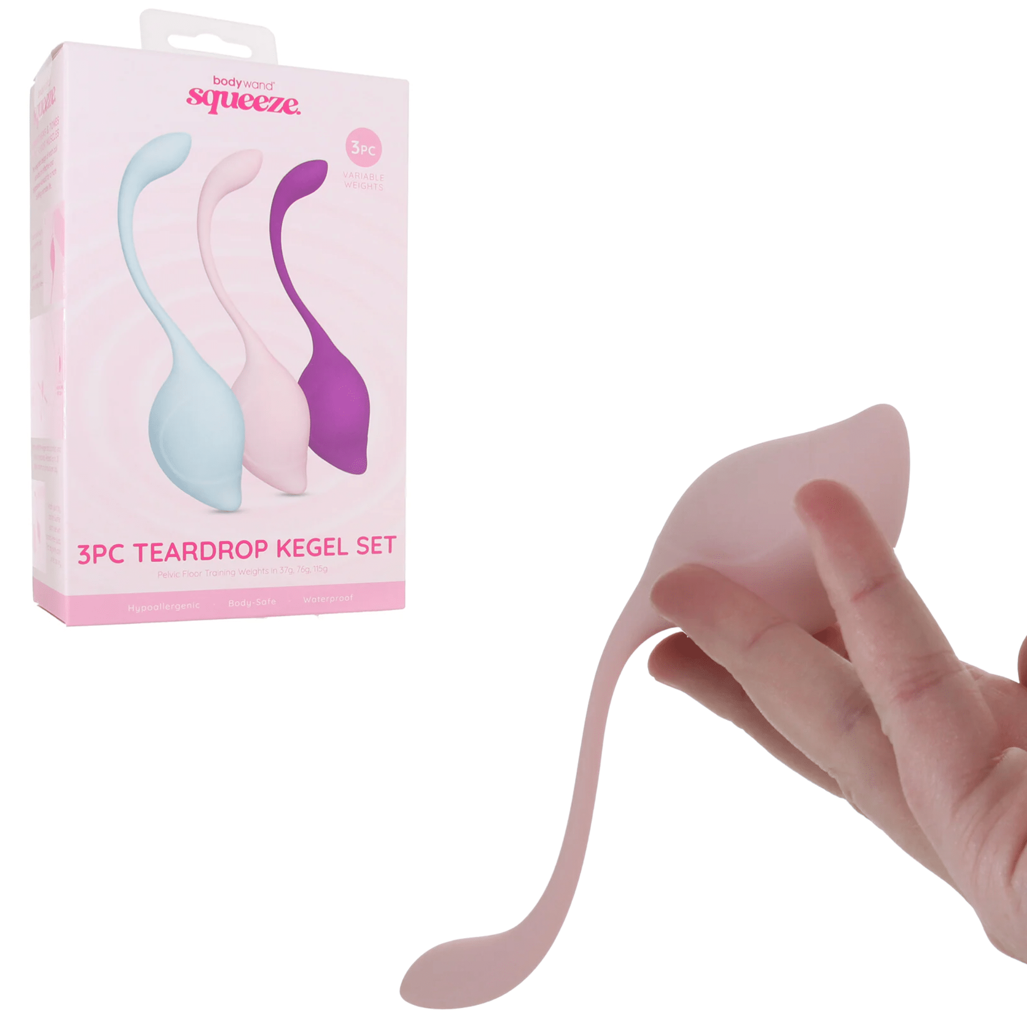 BodyWand Squeeze 3PC Silicone Teardrop Weighted Kegel Ball Set 37-115g