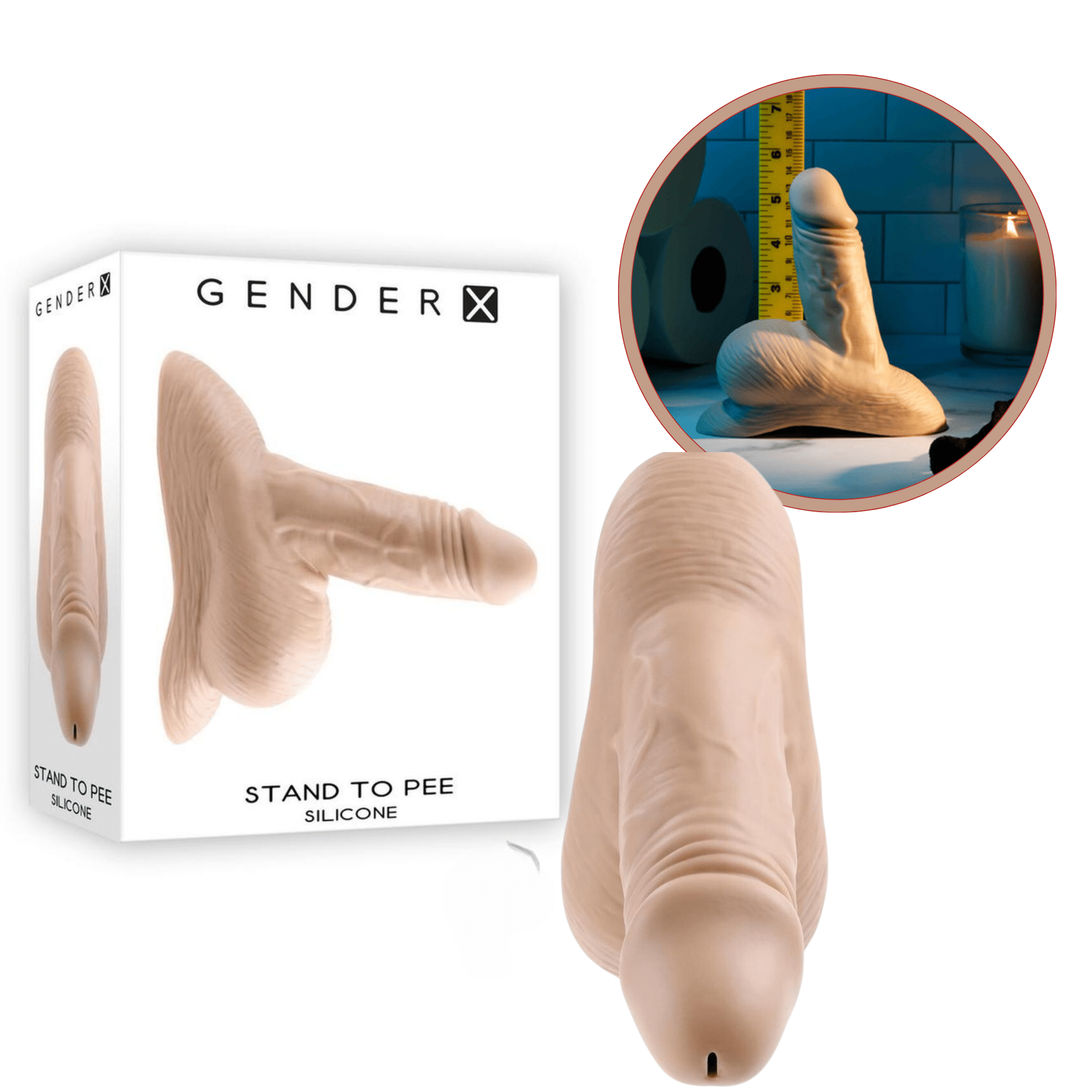 Gender X Silicone Stand To Pee Funnel Lifelike Dildo Waterproof Sex Toy 