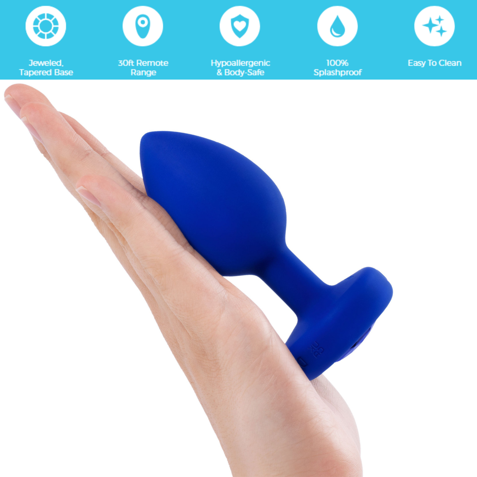 B Vibe Vibrate Sparkle and Shine Silicone Jeweled Remote Control Butt Plug