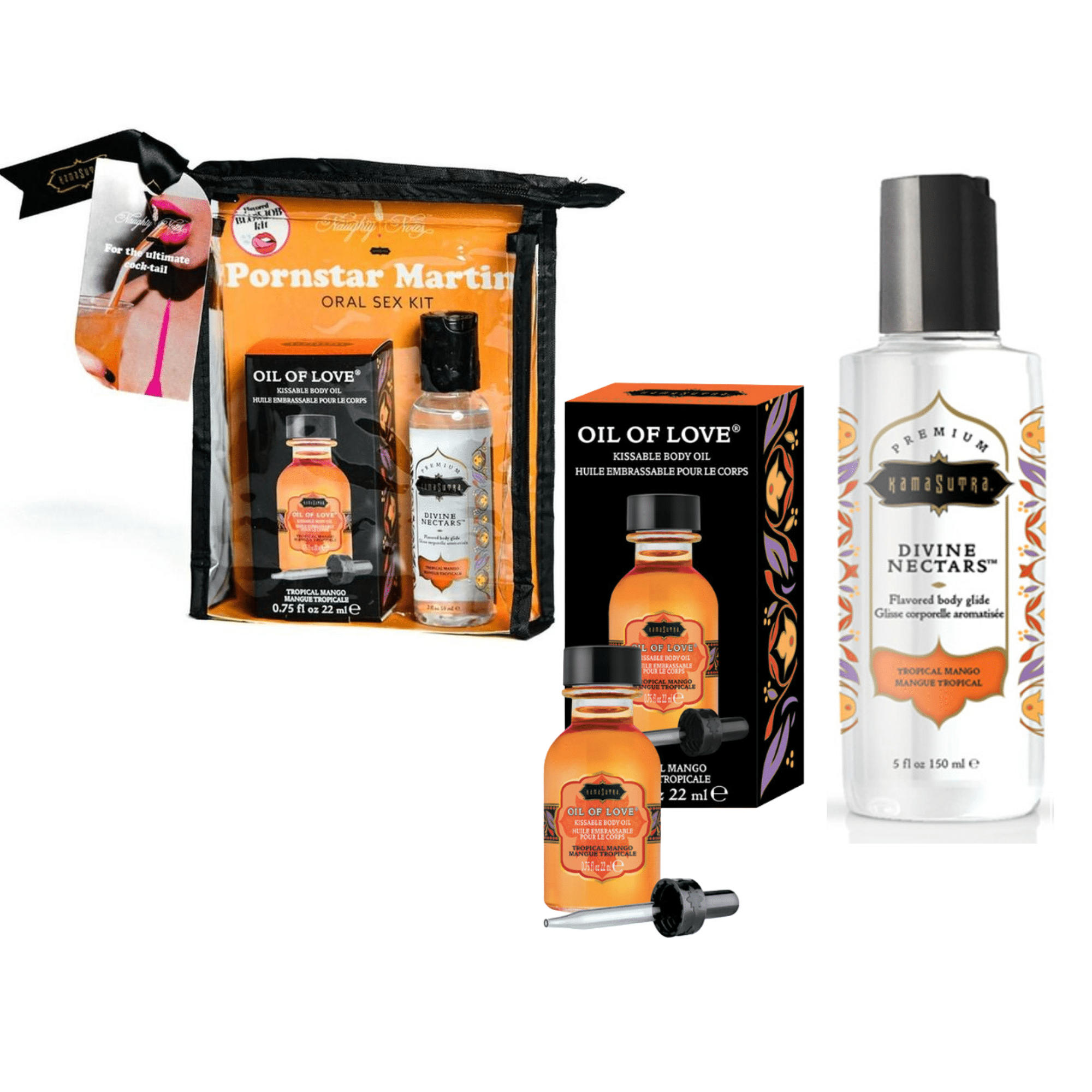 Flavored Warming Body Oil  And Water-based Lube Oral Sex Kit