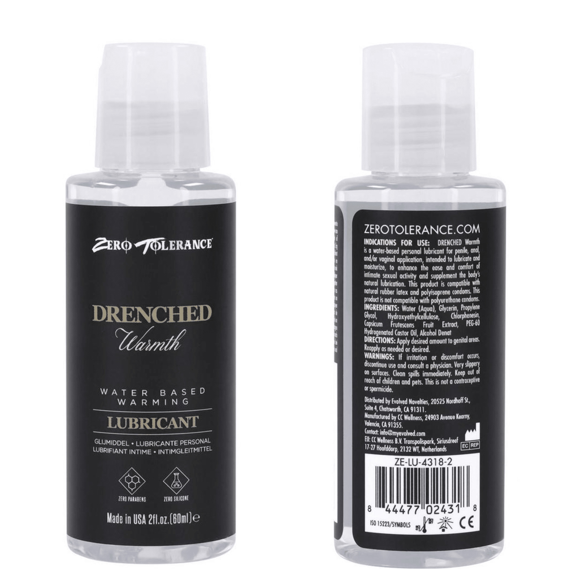 Drenched Warmth Water-Based Lube Personal Warming Lubricant 
