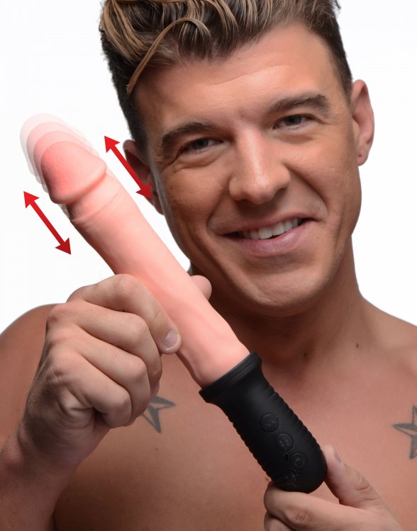 MS Auto Pounder Vibrating and Thrusting Dildo with Handle - Light