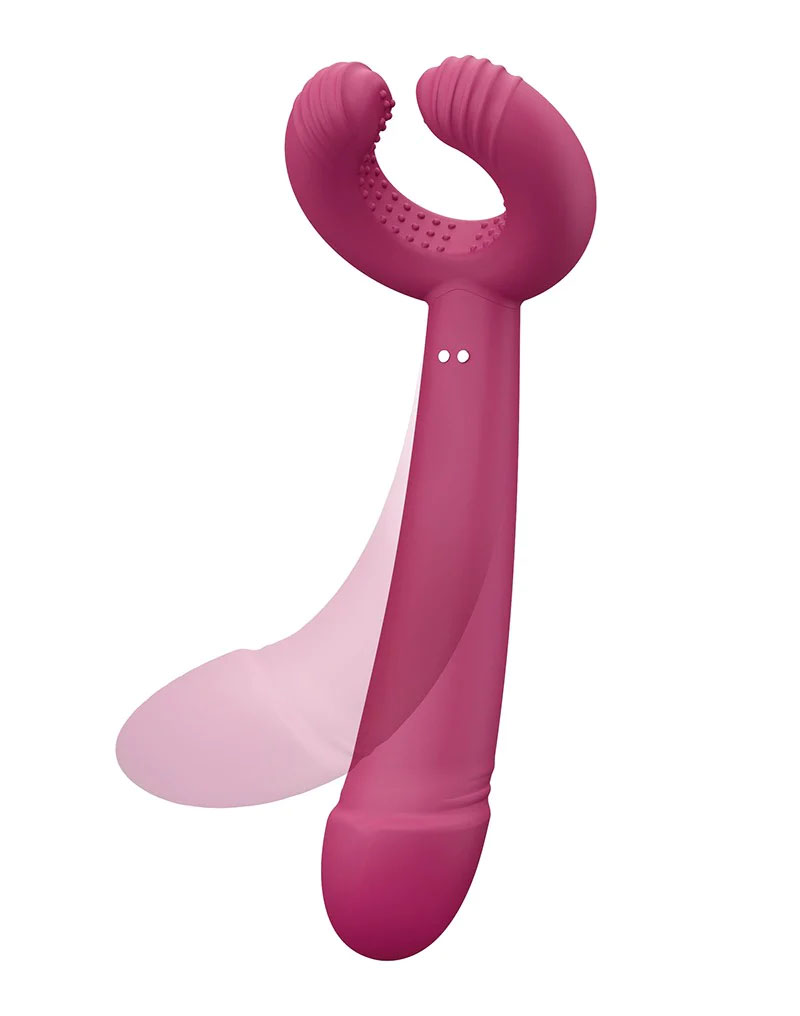 Please Me Rechargeable Silicone Vibrator Double Penetration Toy