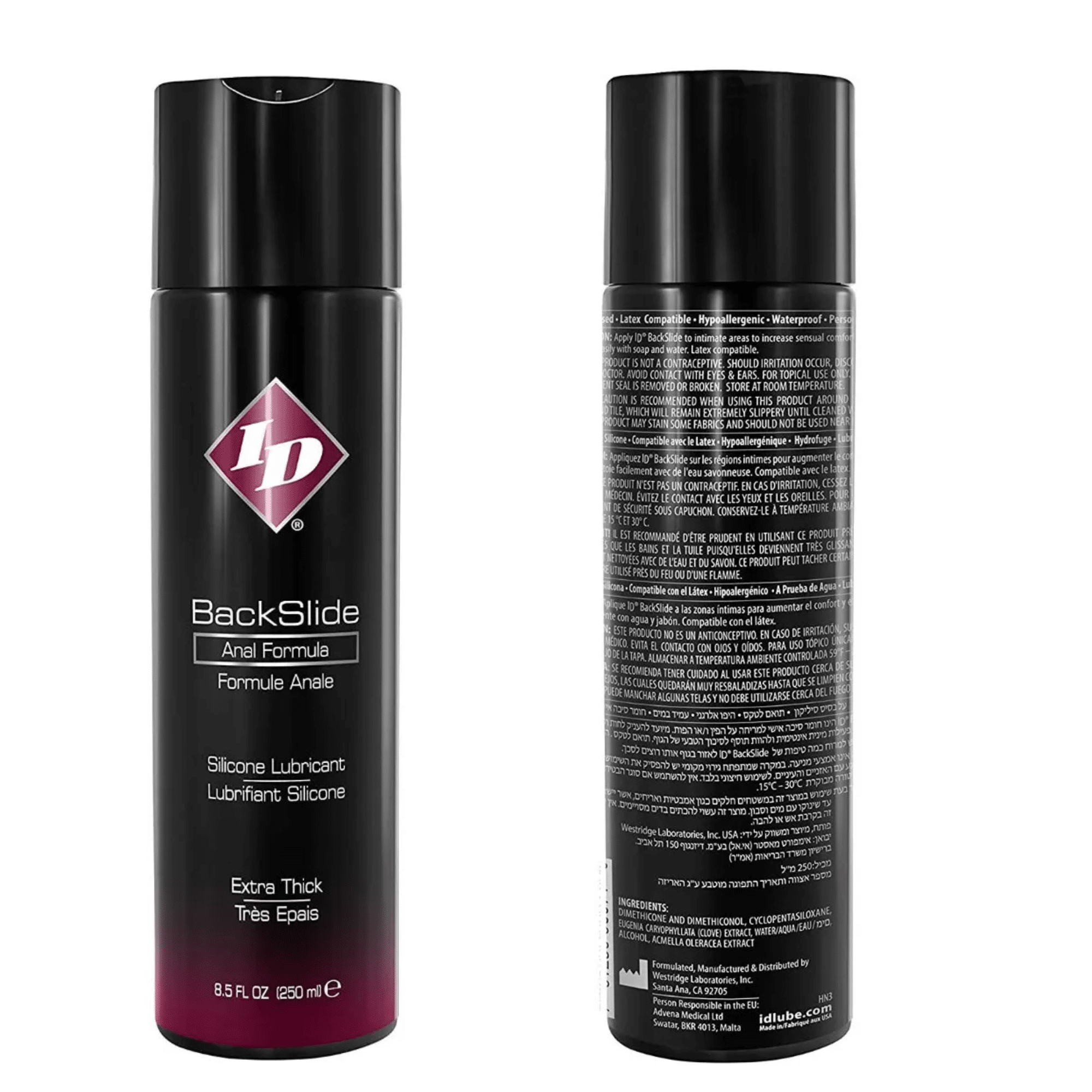 ID Backslide Extra Thick Anal Silicone Based Personal Lubricant