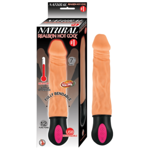 Natural Realskin Hot Cock #1 USB Rechargeable Warming Realistic Vibrator 