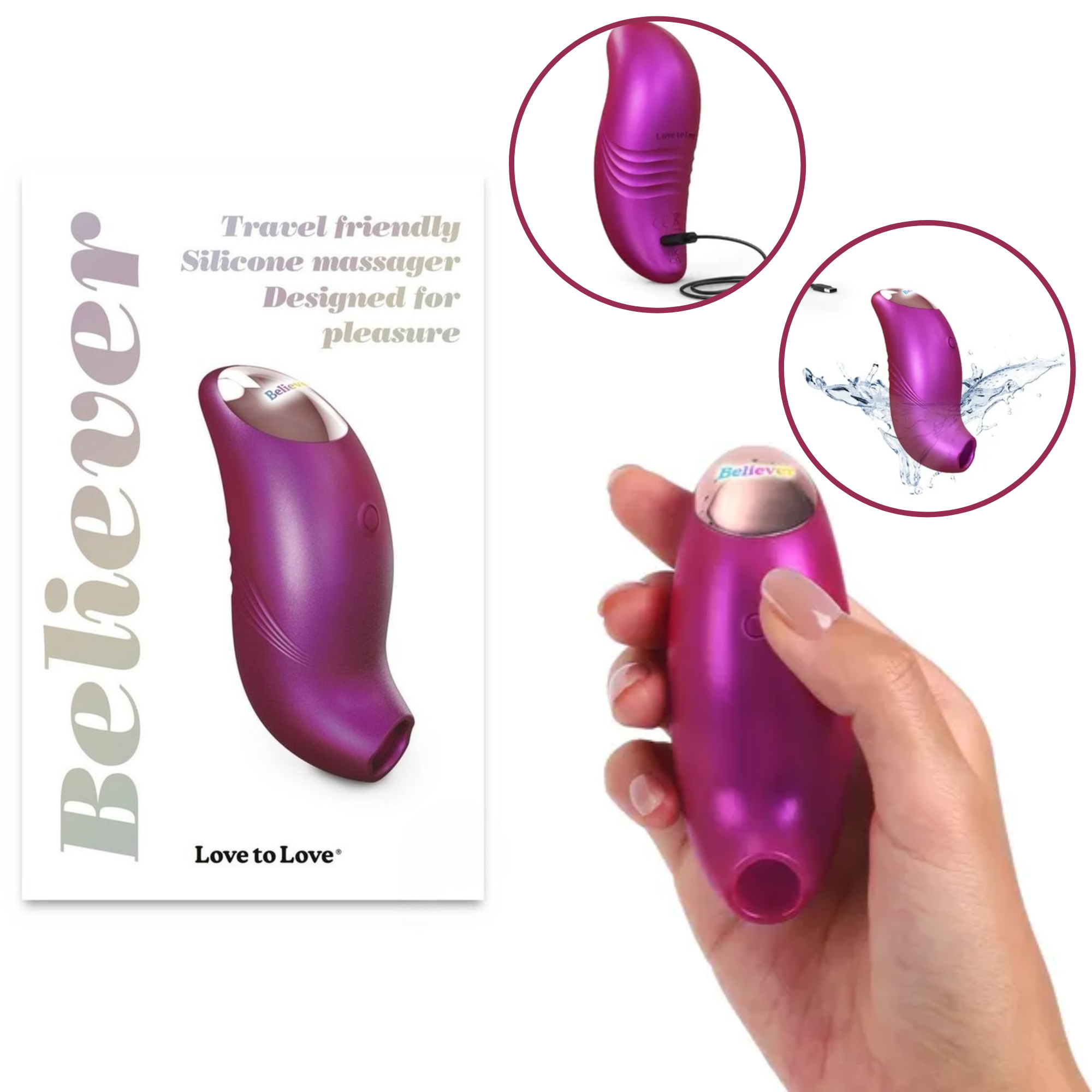 Believer Iridescent Travel-friendly Waterproof Clitoral Sucking Vibrator 