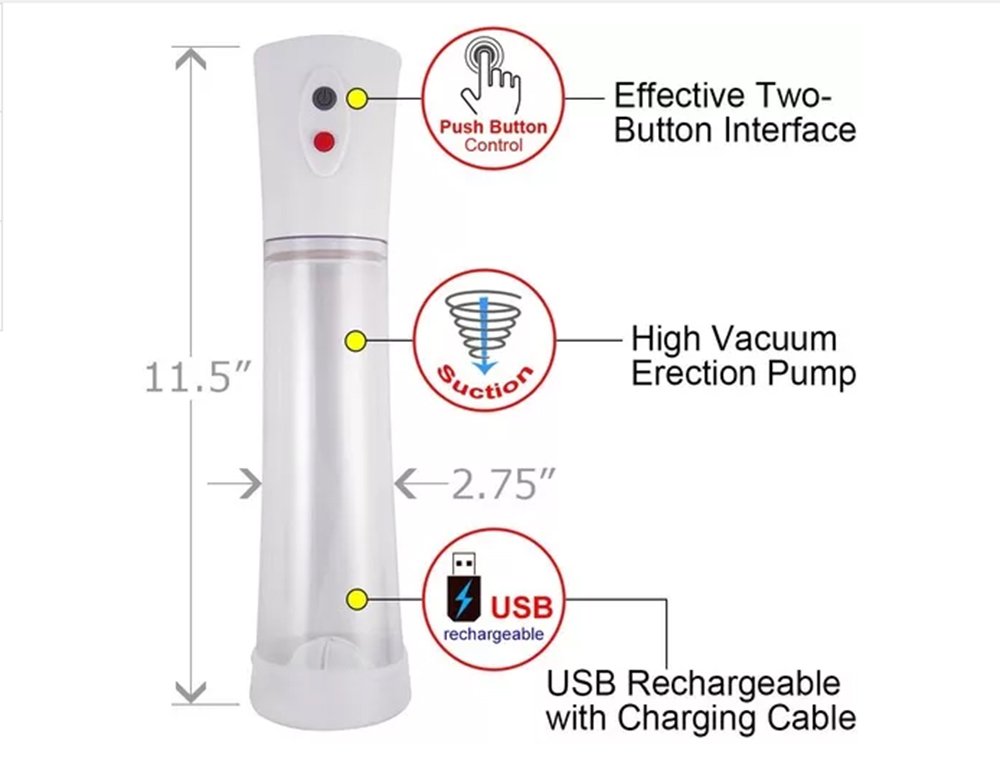 Commander USB Rechargeable Electric Penis Pump 