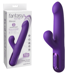 Fantasy For Her Super Sonix Thrusting Rabbit Vibrator Purple
