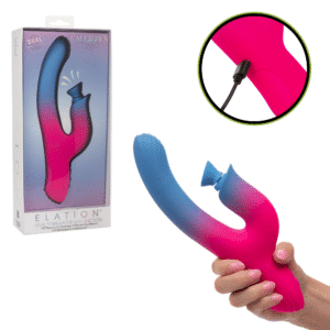 Elation Rechargeable Rabbit Vibrator With Clitoral Sucking Vibe