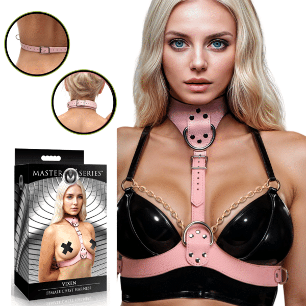 Bondage Gear Vixen Adjustable Sex Collar Underbust Female Chest Harness